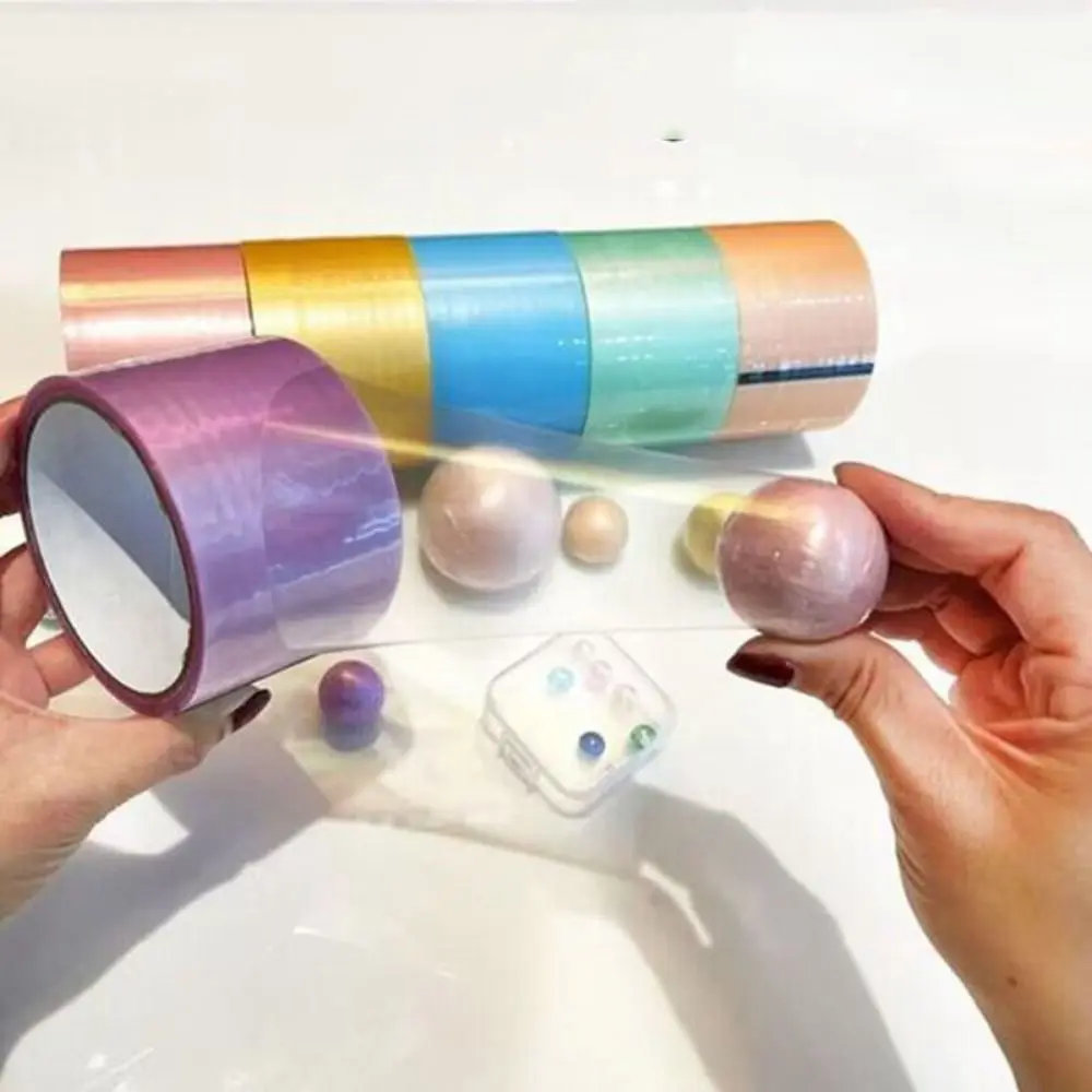 6 Stück im Dunkeln leuchtende, klebrige Ballrollbänder, 10 m, bunte fluoreszierende DIY-Ballbänder, selbstklebendes Sicherheits-Leuchtaufkleberband – Detail 9