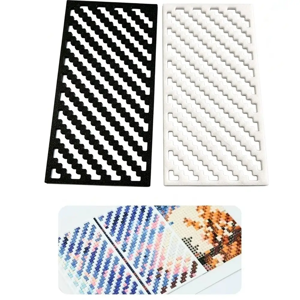 1/9Pcs Assist Aligning DIY Diamond Painting Ruler Square Zigzag Diamond Painting Mesh Ruler Canvas Positioning Correction Tool