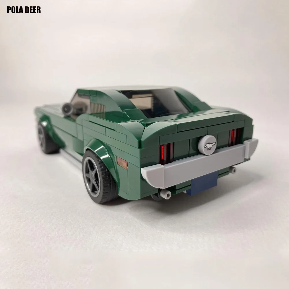 Poladeer 288 Pcs GT 1968 Fastback Sports Car Small Particles Assembly Building Blocks Puzzle Model Collection Toy Holiday Gift