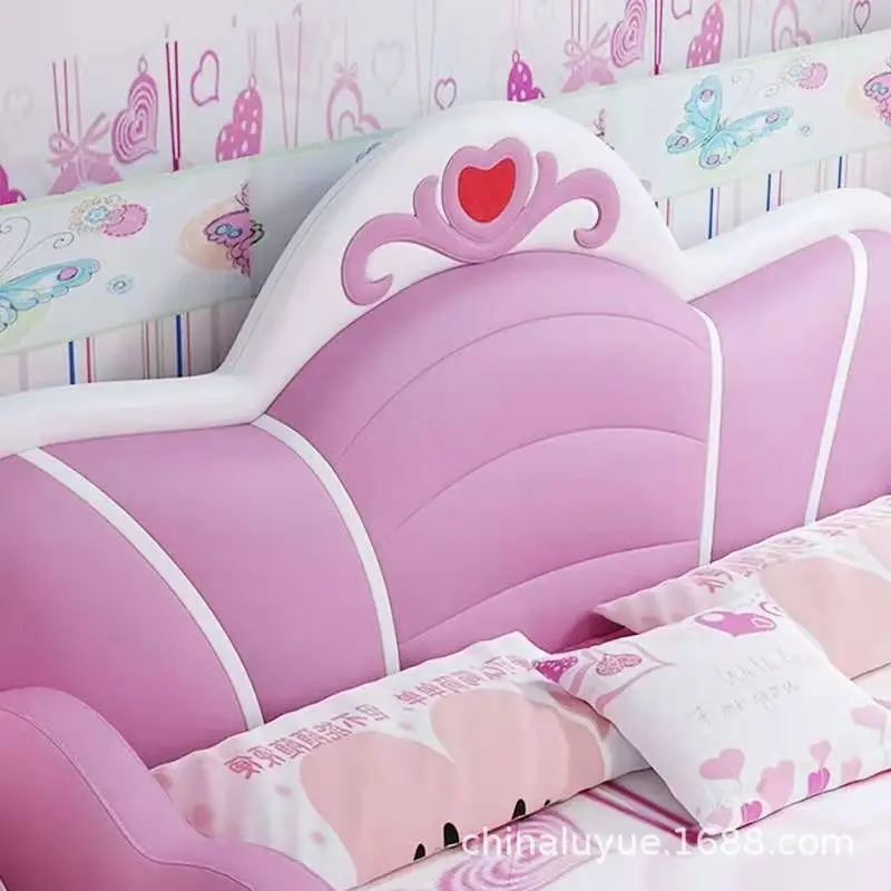 Princess Fantasy Children\'s Princess Girl Girl Girl Soft Circumcision Simple Modern Single Bed