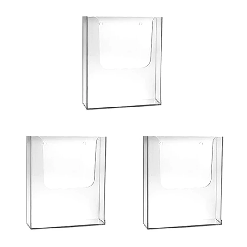 3X Letter Holder Mail Organizer Wall Mount Hook Acrylic Home Office Decoration