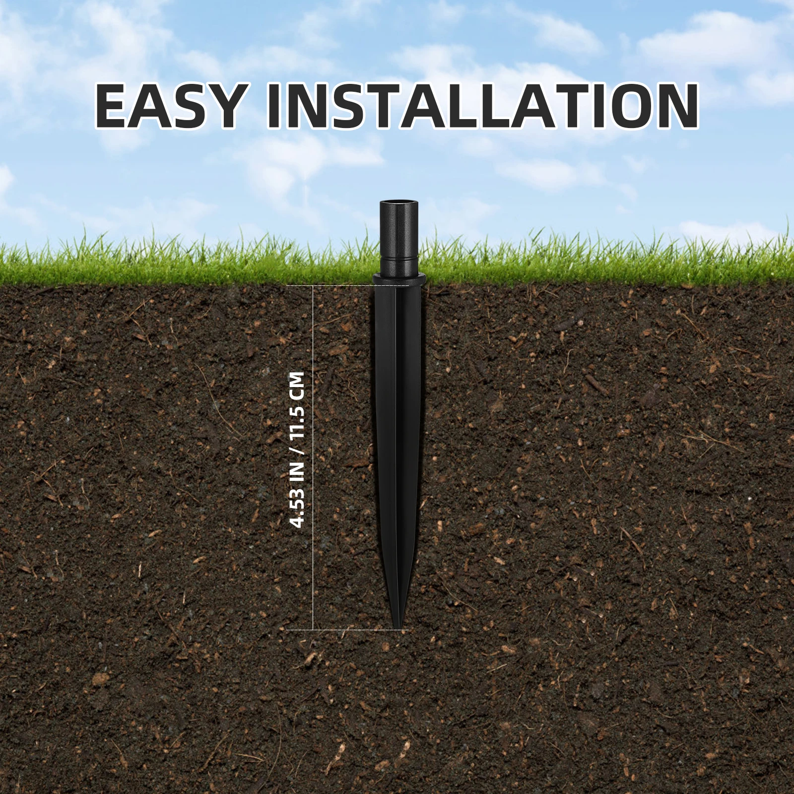 

20pcs LED Stakes 14x140mm M8 Landscape Lights Ground Spike Hole Plastic Lawn Lamp Spikes for Garden Decoration Festive