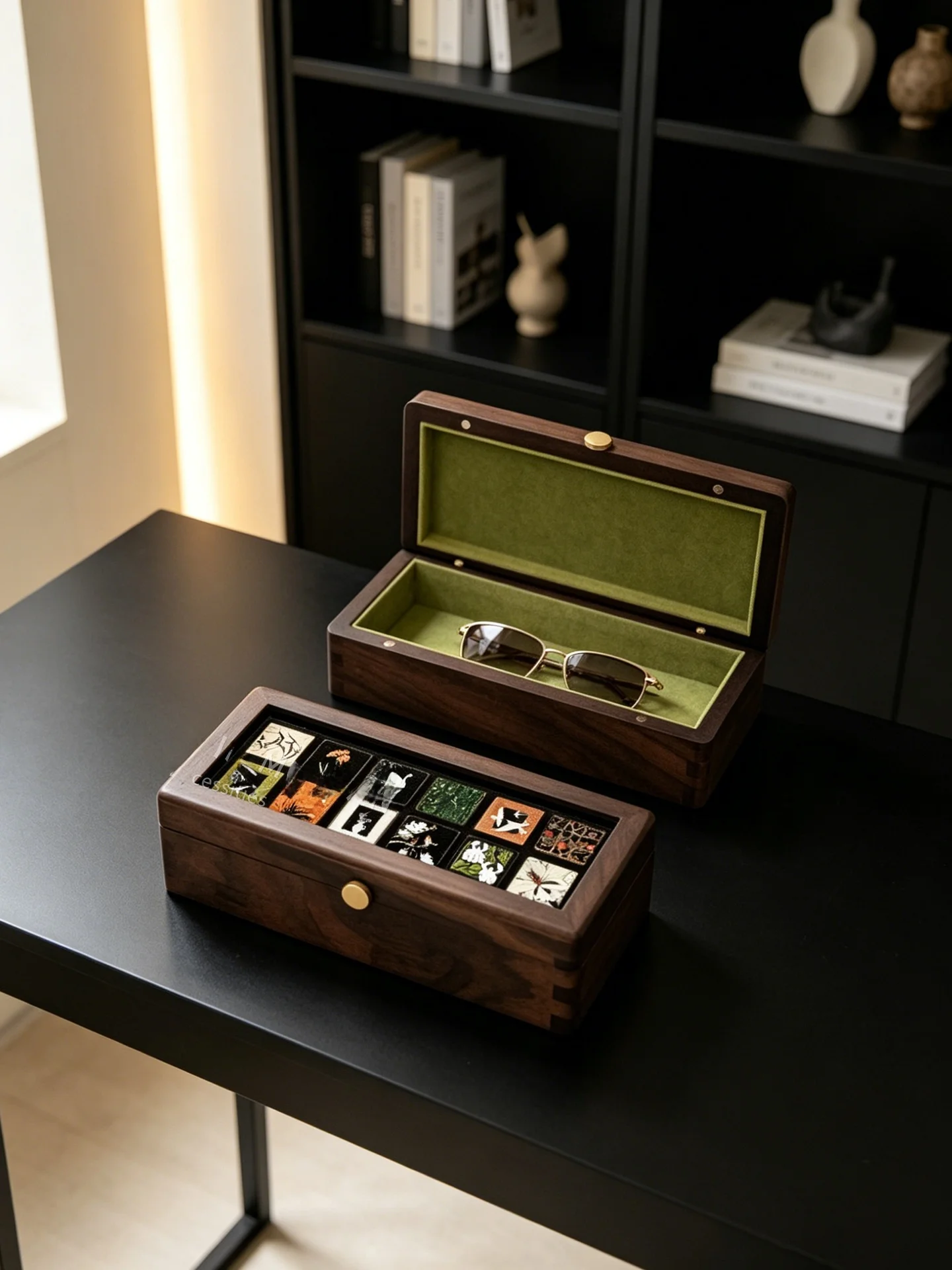 

Портативный дорожный футляр для солнцезащитных очков, маленький чехол для очков, деревянный футляр для хранения очков, суперэстетичный оптический кейс