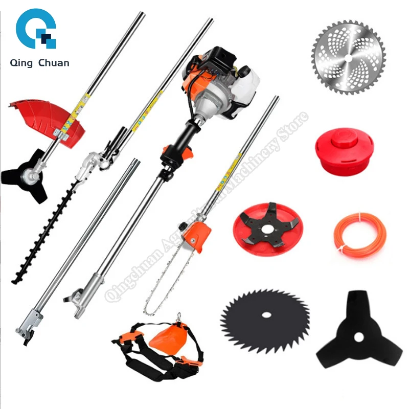 

Gardening Tools Lawn Mower Petrol Brush Cutter Hedge Trimmer High Branch Saw 3 in 1 52cc Petrol Engine Tree Cutter Tools