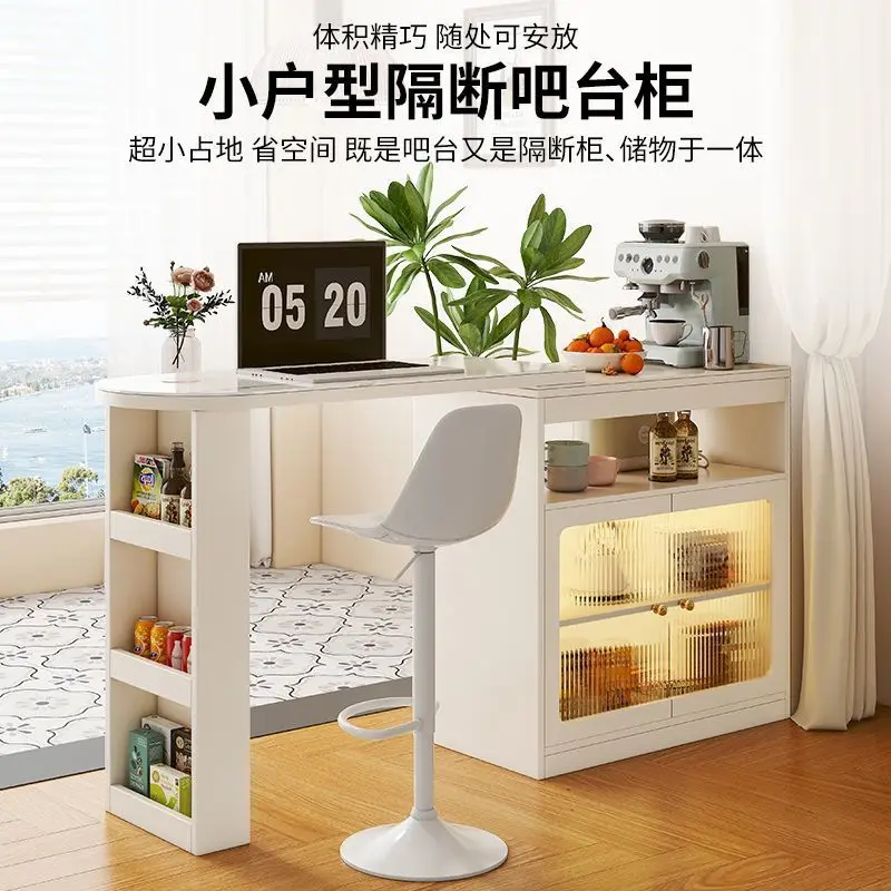 

Slate bar table Household living room island table Solid wood dining side cabinet Cream wind small apartment balcony partition