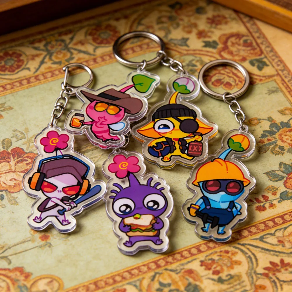 Cute Cartoon Team Fortress Chibi Keychain Accessories Bag Anime Keyrings Jewelry Manga Game Fans Gifts