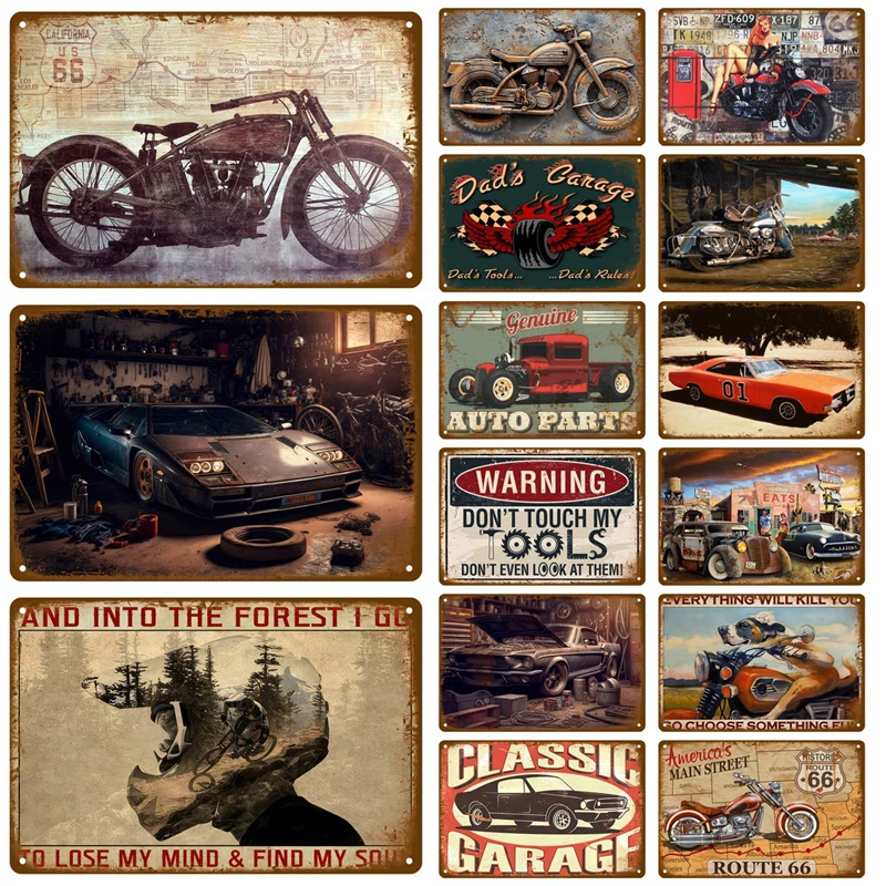 Bedroom Metal Signs Retro Metal Plate Posters Wall Art Mural Vintage Room Decoration Home Decor Items Tin Signs Aesthetic Men