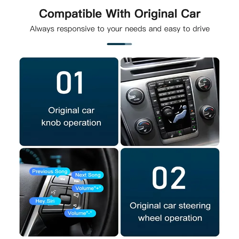 Wireless  Carplay for Volvo, Android Auto, Airplay, Mirror Link, Car Accessories, Models XC60, S60, V40, V60, XC70, XC90, S