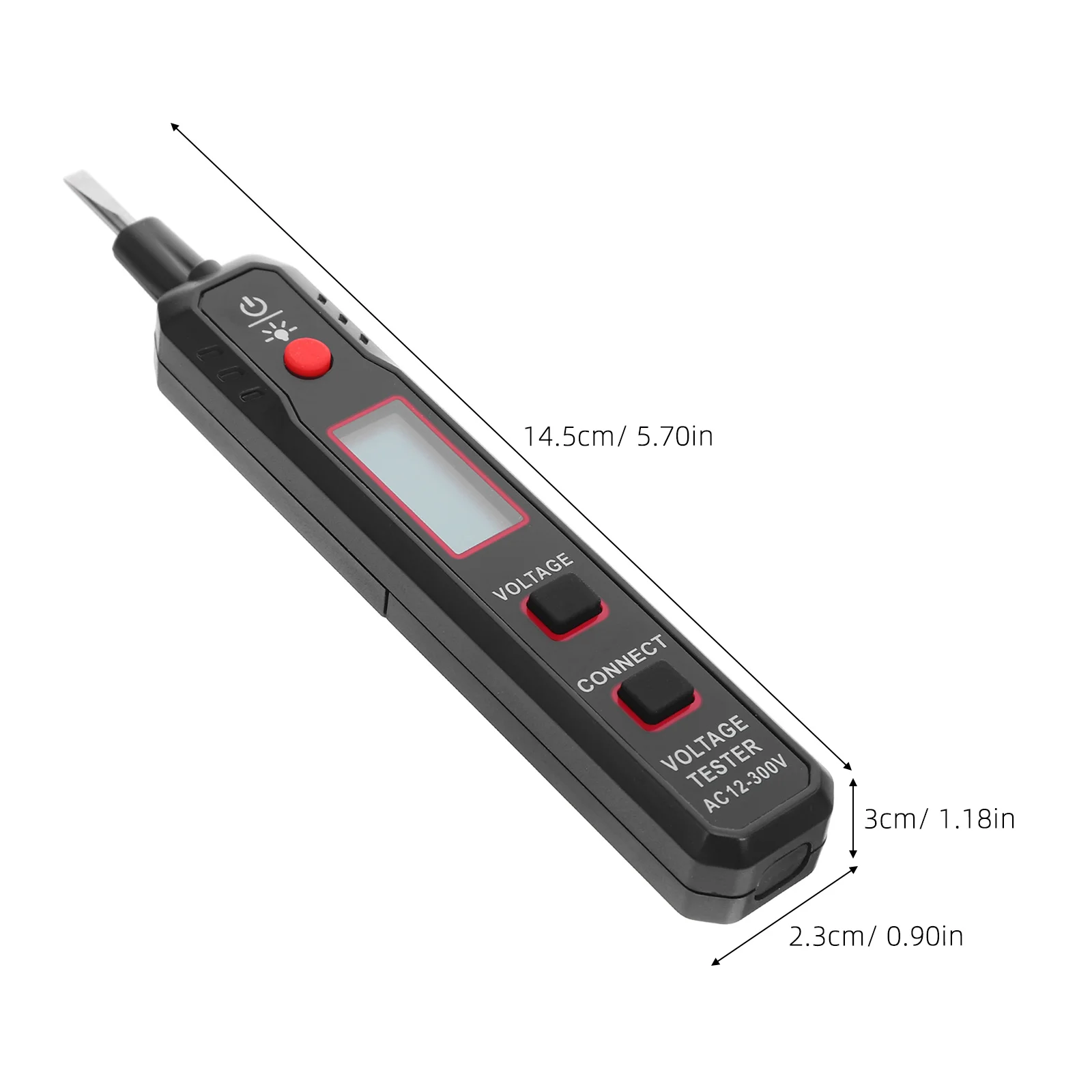Penna tester di tensione digitale Strumento per elettricisti Cacciavite a testa piatta senza contatto Display LCD Test accurato dei circuiti Casa automobilistica