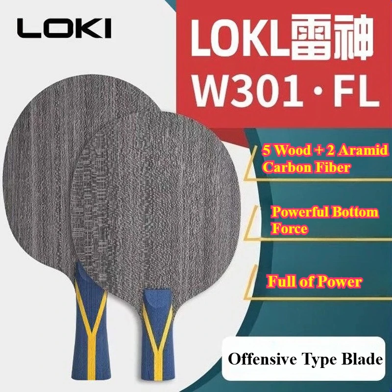 

LOKI W301 Лезвие для настольного тенниса 5 + 2-слойное внутреннее арамидное карбоновое OFF + Speed Attack Профессиональное весло для пинг-понга с оригинальной коробкой