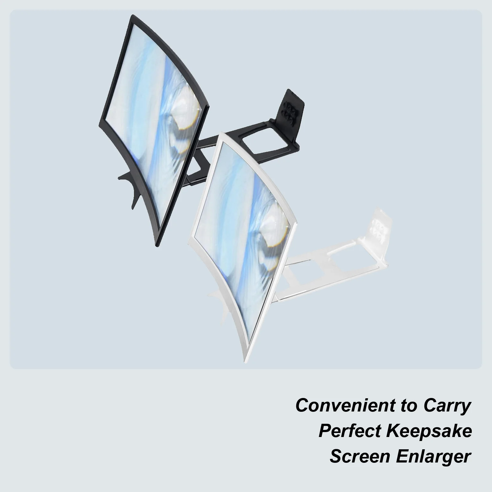 مضخم شاشة منحني قابل للطي 12 بوصة مضخم صوت للهاتف المحمول فائق الوضوح عدسة مكبرة حامل كسول لمشاهدة الفيلم