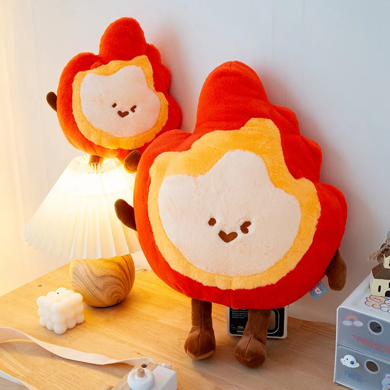 

Cartoon Smile Face Little Fire Man Plush Toys Stuffed Soft Sofa Chair Cushion Office Plushie Throw Pillows for Girls Gifts Decor