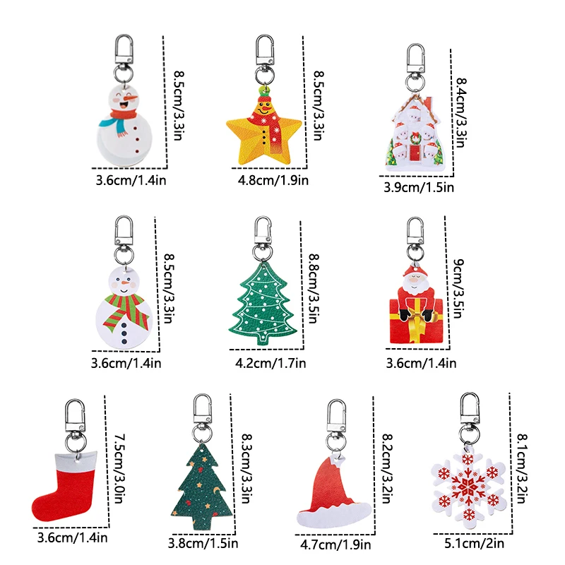 Cute Christmas Keychains, Festive Ornaments With Santa Claus, Christmas Tree, Snowflake, And Snowman, Perfect For Holiday image 6