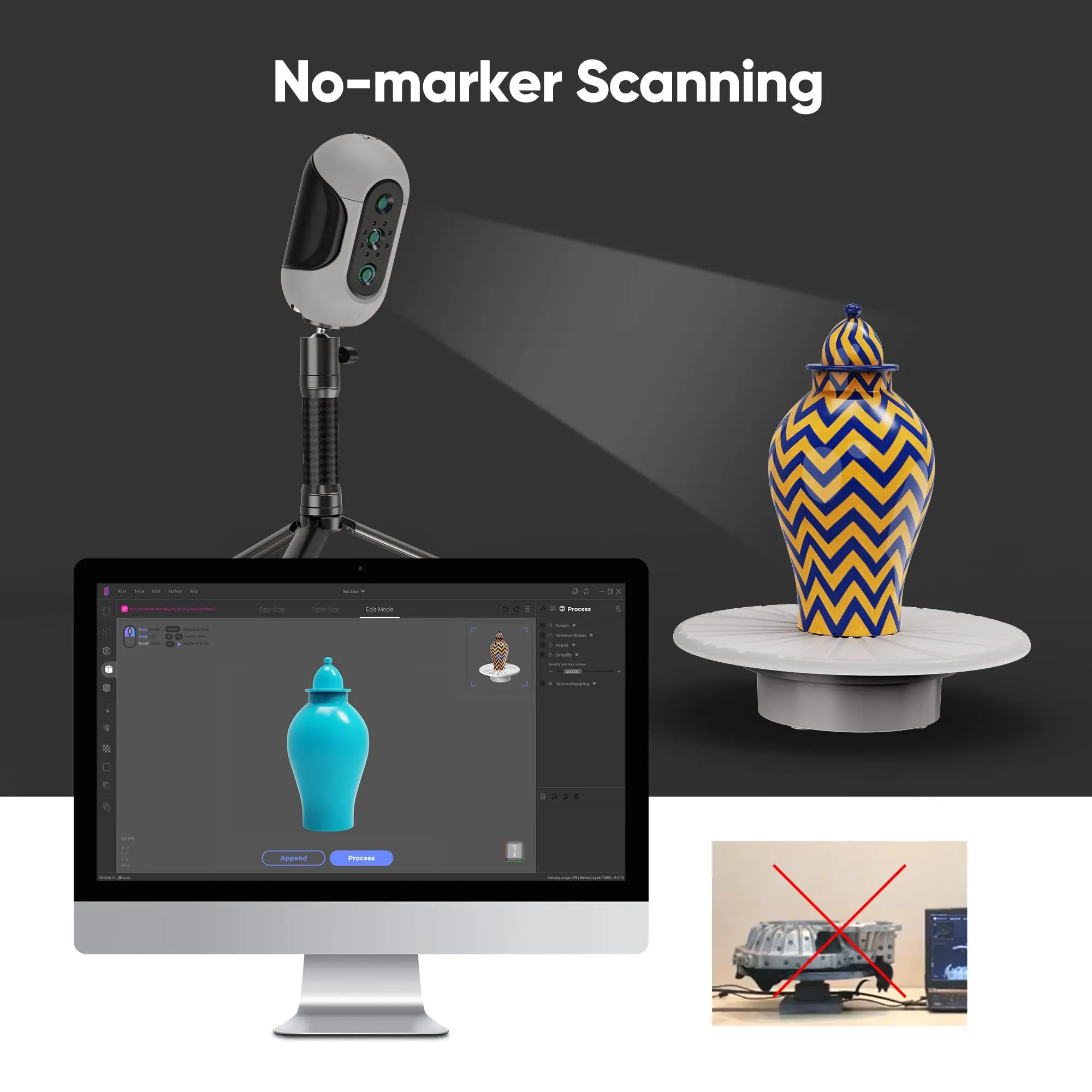 Mole Handheld 3D Scanner for3D Printer, 0.05mm Accuracy&0.1mm Resolution,10FPS Scanning Lightning-Fast Speed Mole (Premium)