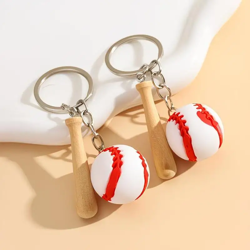 Baseball Keychain Creative Realistic Baseball Pendant Durable Car Key Ring Backpack Bag Charm for Sports Fans Birthday Gift