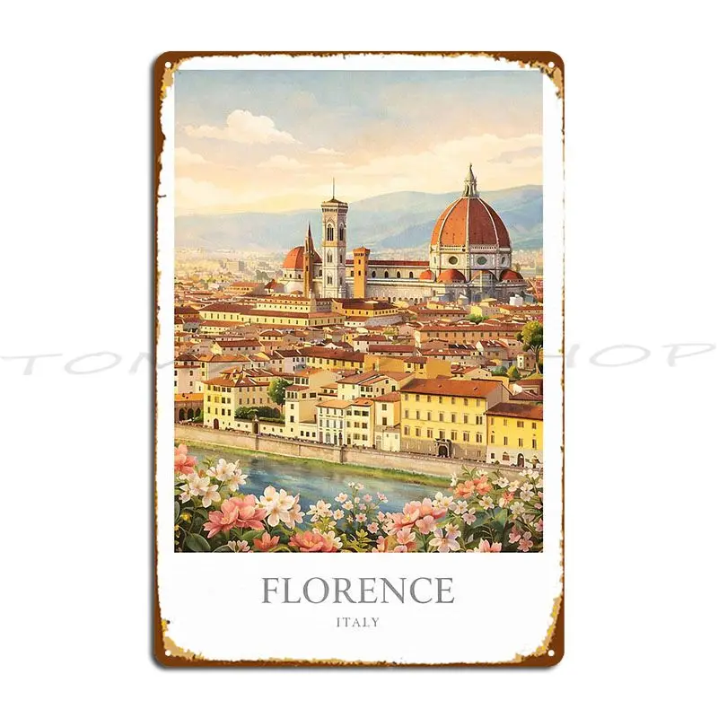 Florence Italy Travel Metal Plaque Poster Living Room Create Club Garage Decoration Custom Tin Sign Poster