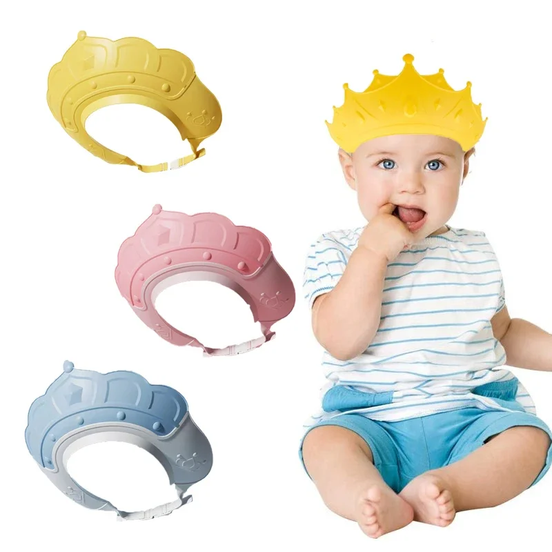 

Baby Bath Caps Goods Infant Ear Protection Kids Shampoo Shield Bath Head Cover Baby Shower Cap Adjustable Hair Wash Hat
