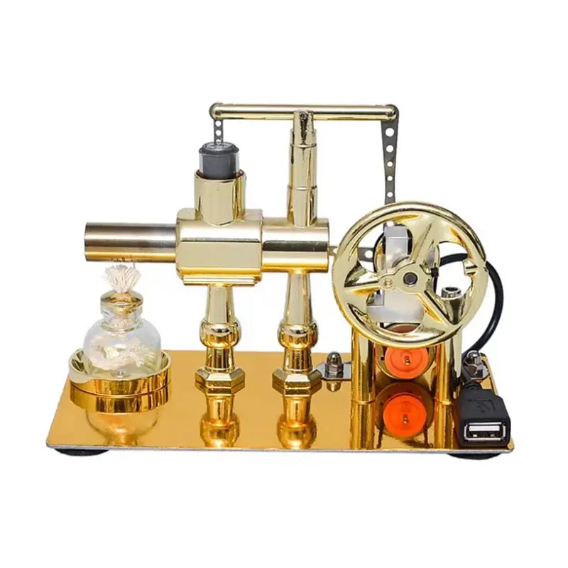 Hot Air Single Cylinder Stirling Engine Generator Physics Popular Science Production Electricity Power Generator Model
