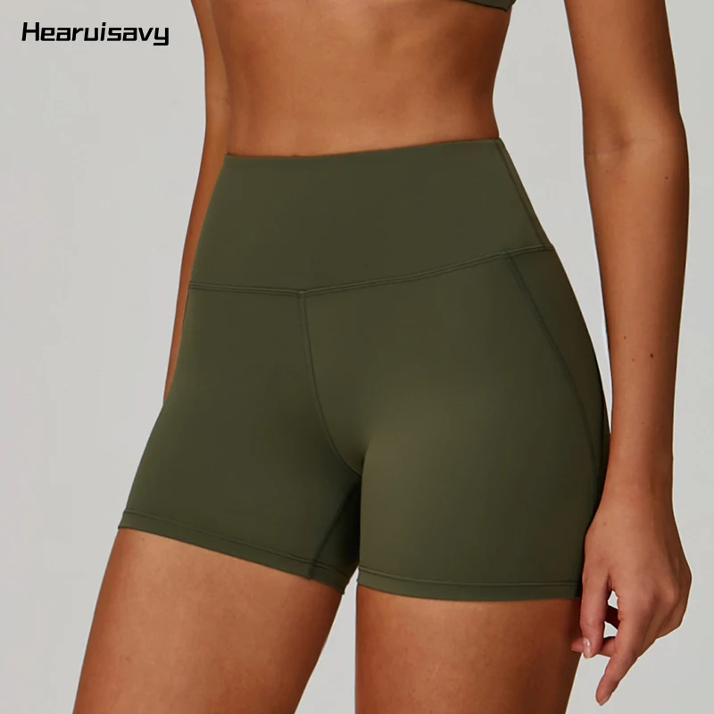 

Hearuisavy Casual Running Sports Shorts Women Cycling Jogging Fitness Workour Sportswear High Waist Push Up Gym Shorts Leggings
