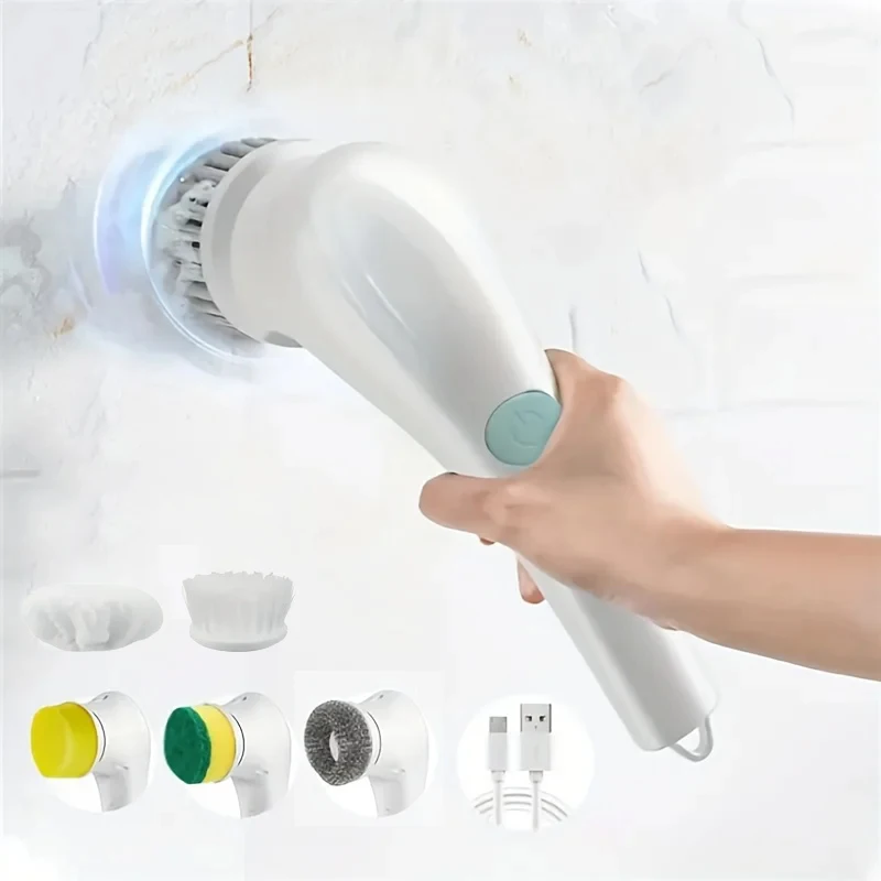 Five in One Multifunctional Electric Cleaning Brush for Bathroom Washing and Kitchen Cleaning Tools