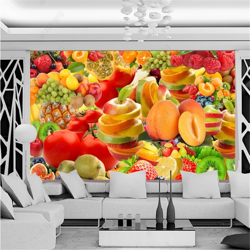 

3D Mural Custom Photo Wallpapers Kitchen Fruit Shop Restaurant Background Wall Paper Home Decor Wallpaper For Living Room