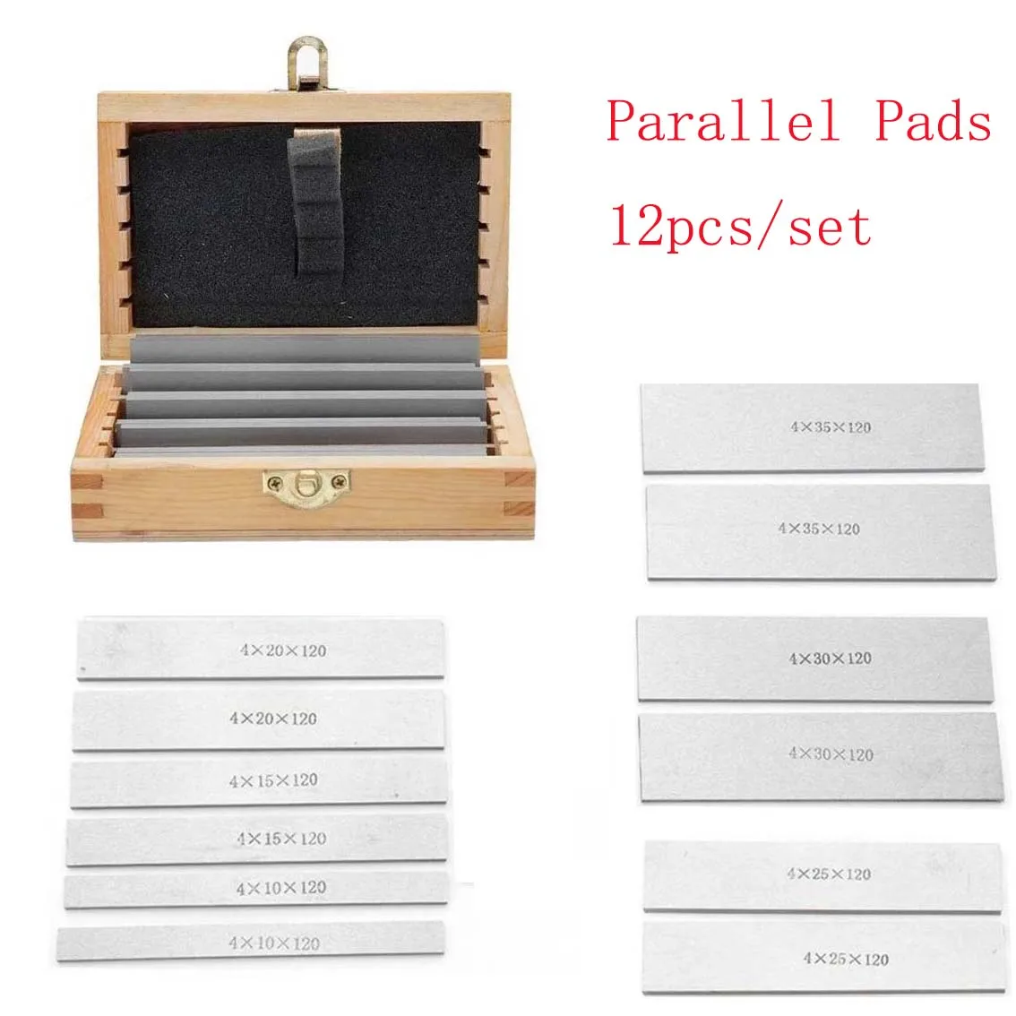 Metal Parallel Pads Set 120mm Length 12 Units for Industrial Milling Machine Setup Lathe Alignment and Precision Measuring