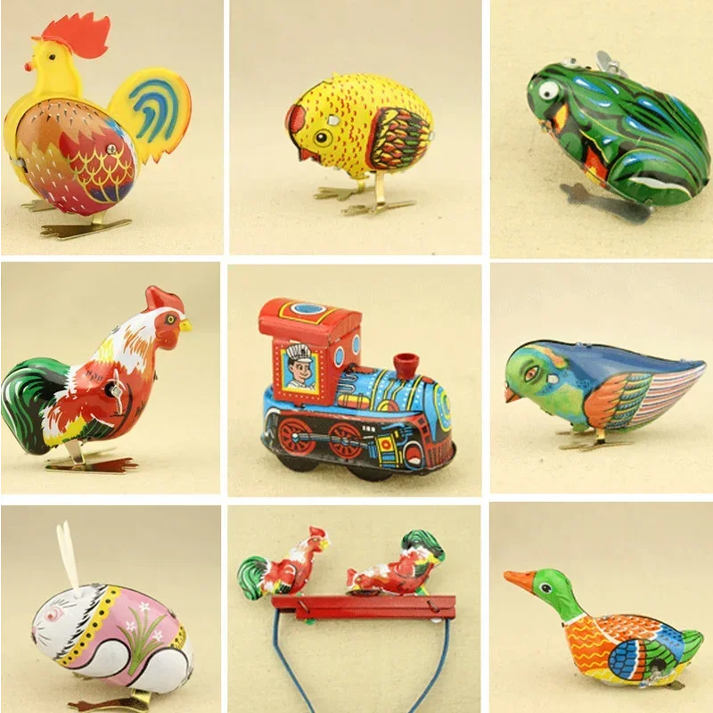 

Baby Children Kids Classic Toy Tin Wind Up Clockwork Toys Jumping Iron Frog Rabbit Cock Toy New Action Figures Toy for Children