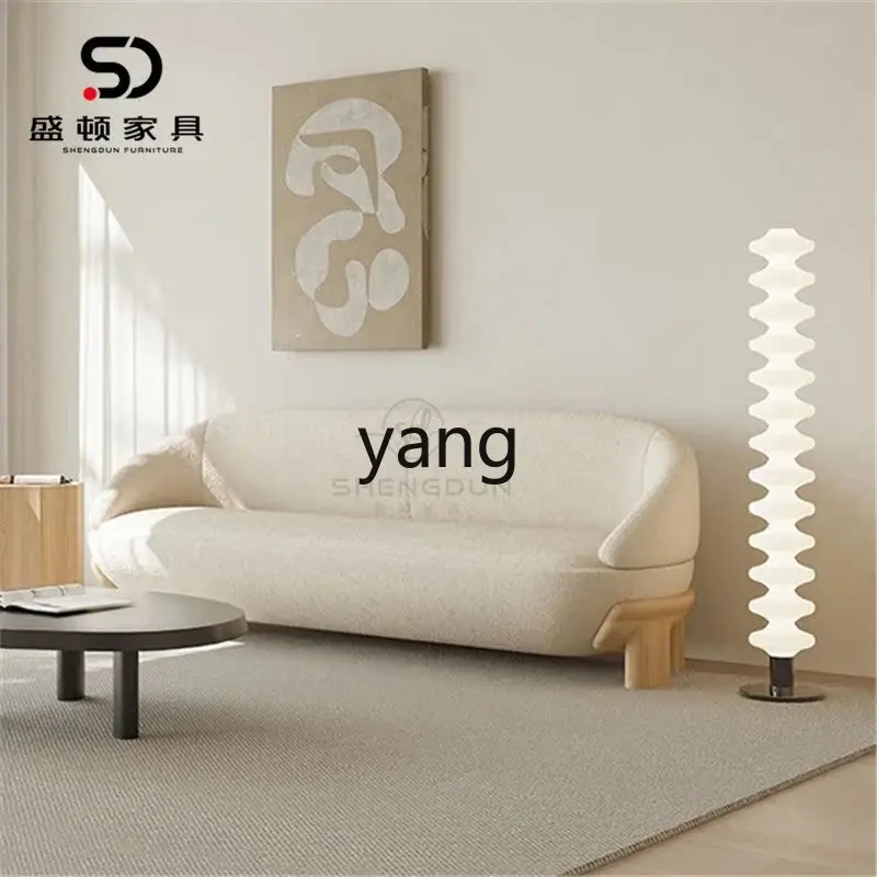 LMM， small apartment living room soft decoration three-person straight row granular velvet Japanese fabric sofa combination