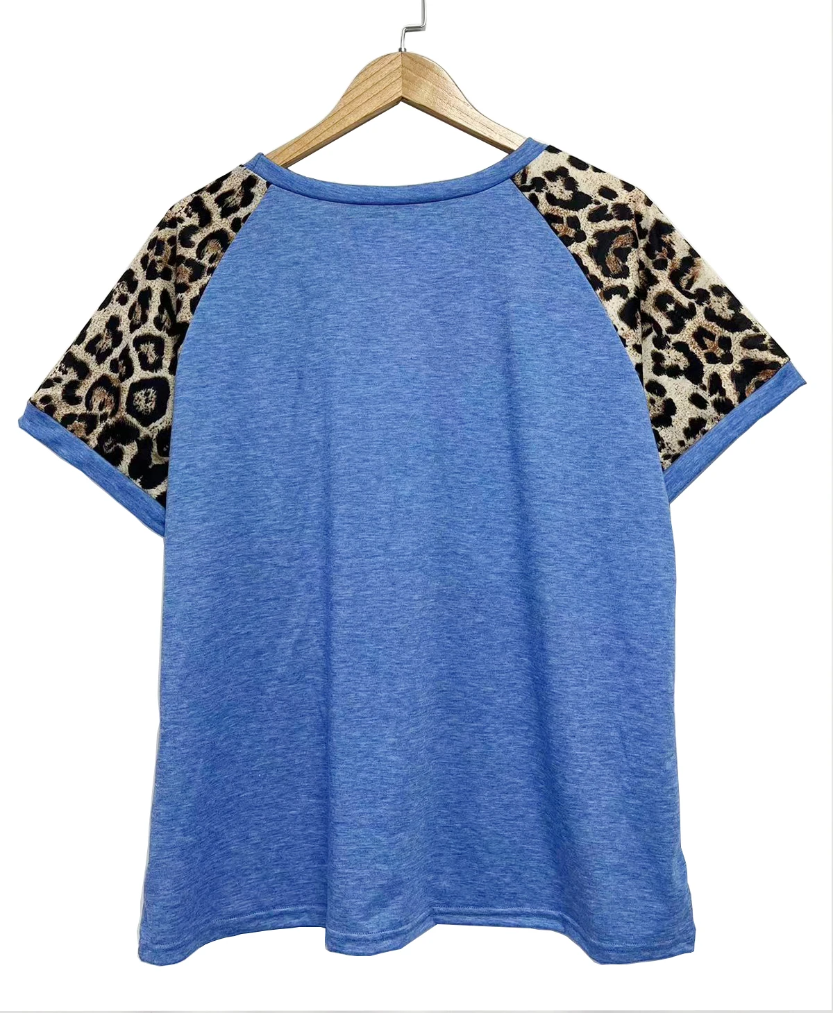 

plus Size Women's T-Shirt with Spot Pattern Splice round Neck Short Sleeve Elasticated Comfort Fit Casual Top