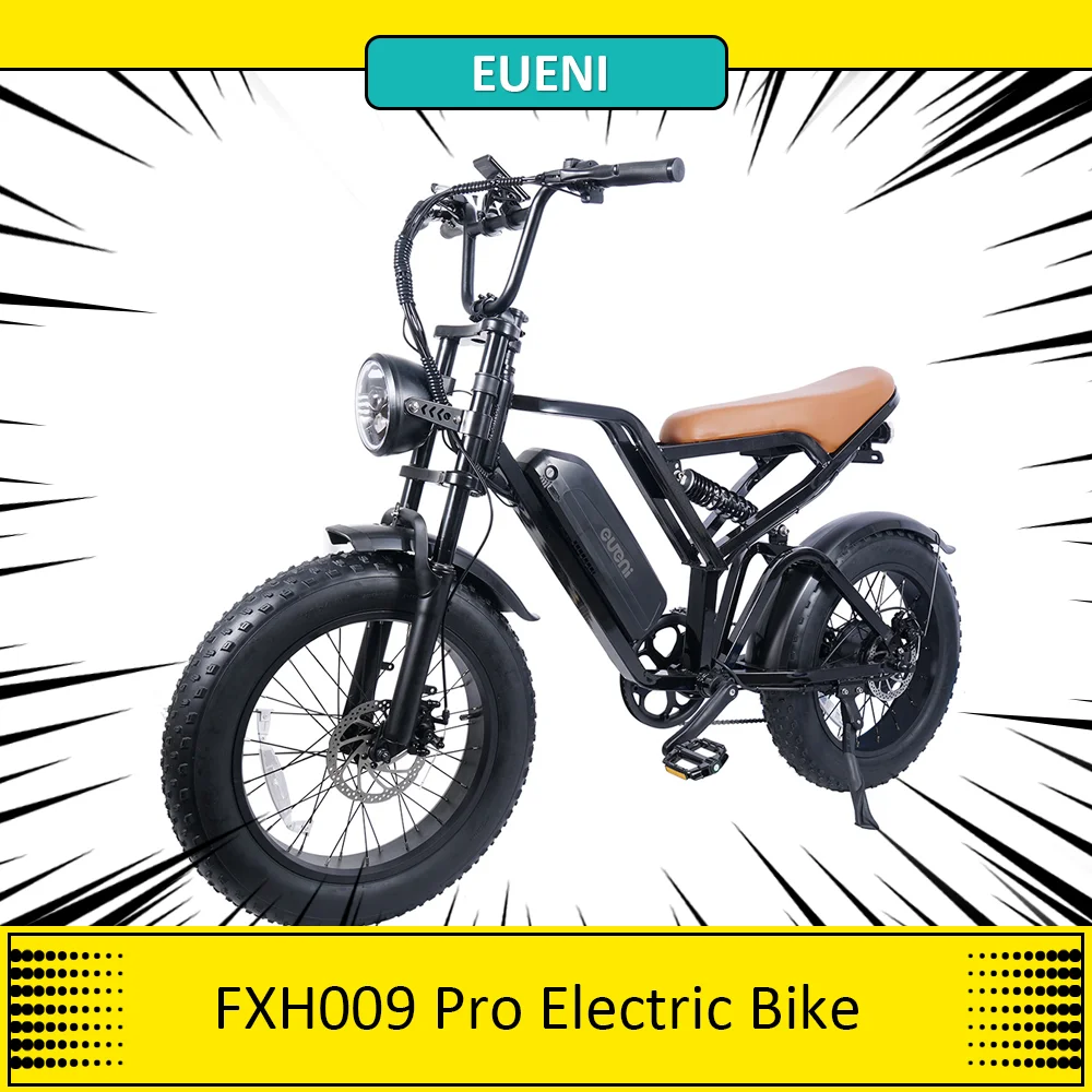 EUENI FXH009 Pro Electric Bike, 750W Motor, 48V 15Ah Battery, 45km/h Max Speed, 20-inch Tire Retro Bicycle, Intelligent Control