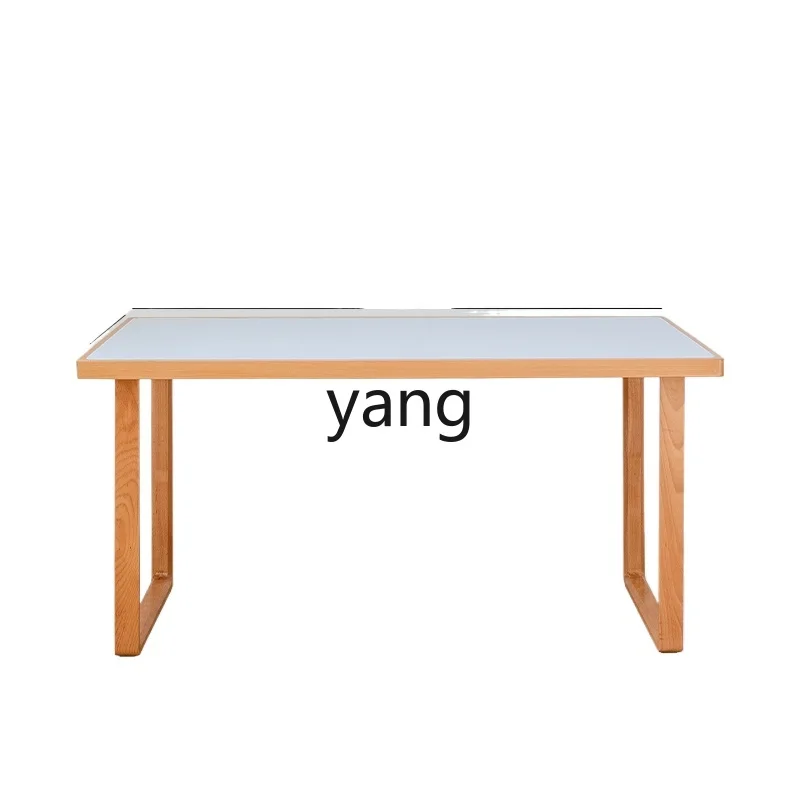 

CX Light Luxury Modern Stone Plate Large Long Desk Living Room Solid Wood Calligraphy Table