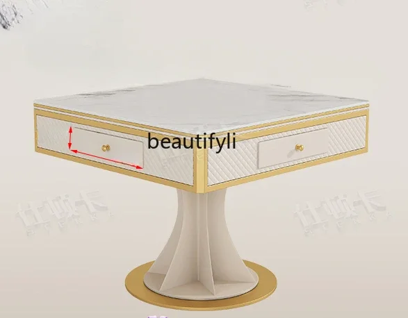

Automatic mahjong table dining table simple light luxury small household rock plate dining table multifunctional