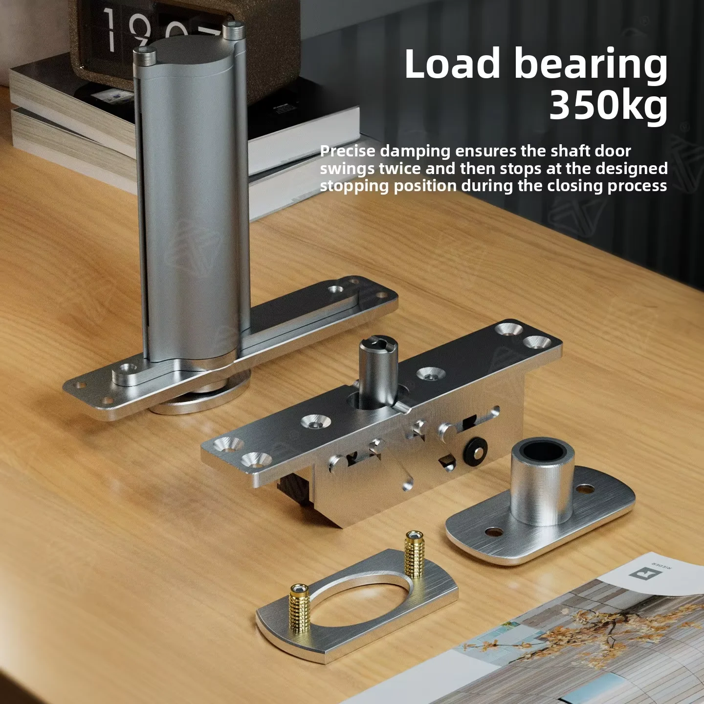 Top Performance Premium 350kg 500kg Stainless Steel Invisible 360 Rotation Concealed Hinge Pivot Door Closer Villa