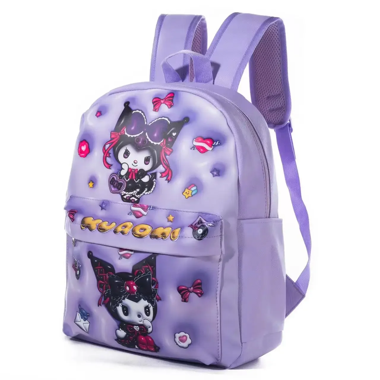 Sanrio Cartoon 3D Kuromi Melody Cute Leather Waterproof Large Capacity Children's Backpack Primary Schoolchild  School Schoolbag