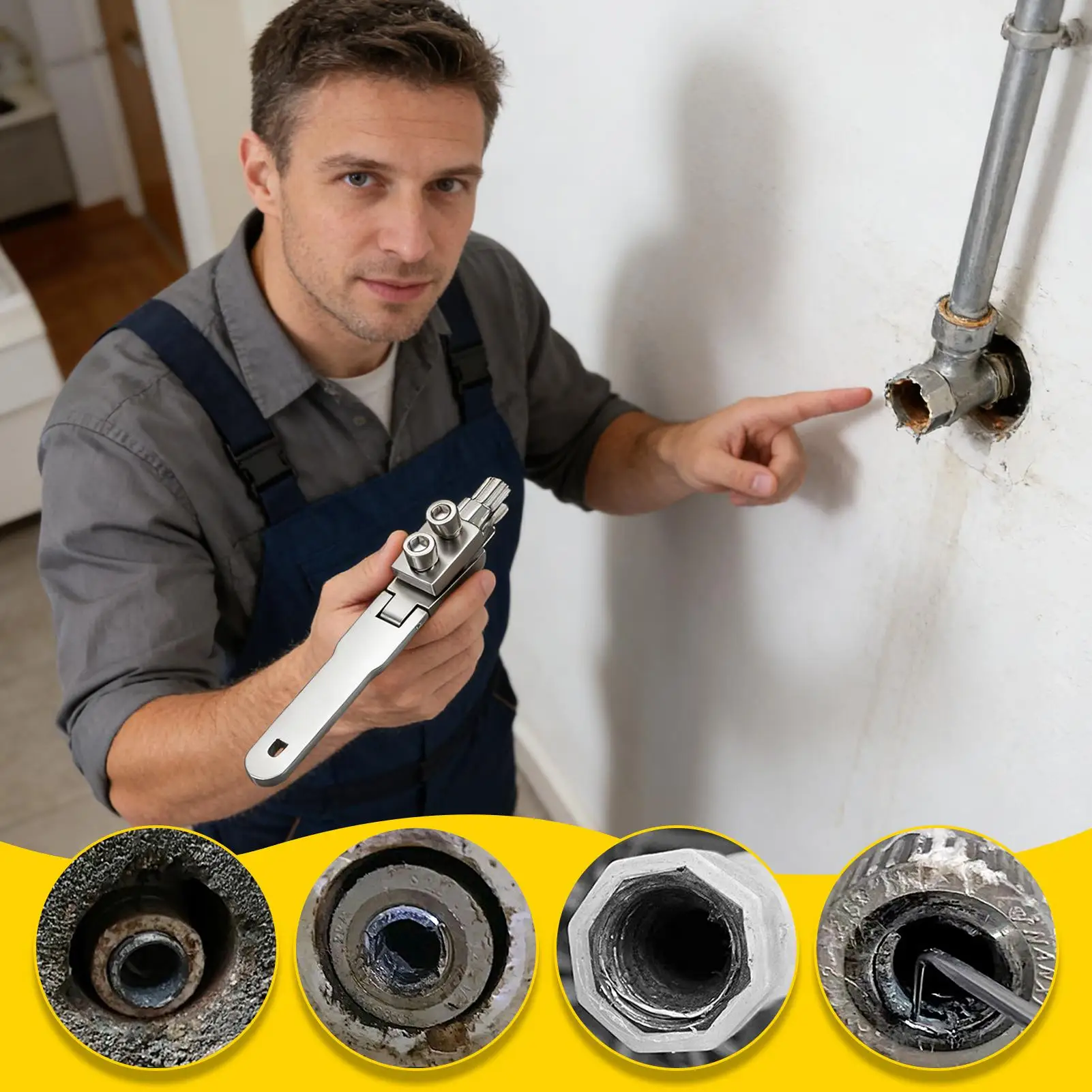 

Съемник клапанов для смесителей 3/4 дюйма, из углеродистой стали, для удаления обломков труб и резьбы, для ремонта ванных комнат, подвалов, прачечных, для профессионалов