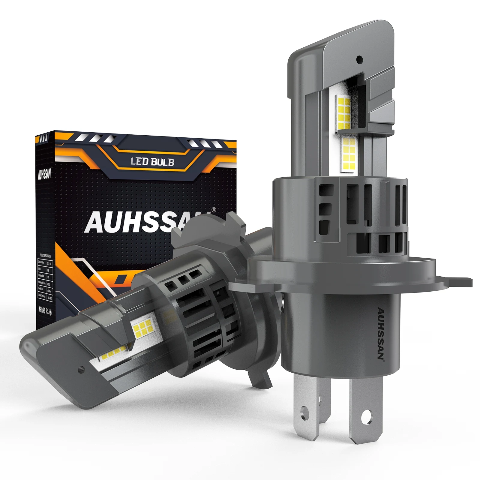 

AUHSSAN 2pcs H4 9003 HB2 Led Car Headlight DRL Fog Lamp Super Bright 55W Replacement Plug and Play For Nissan Patrol Chevrolet