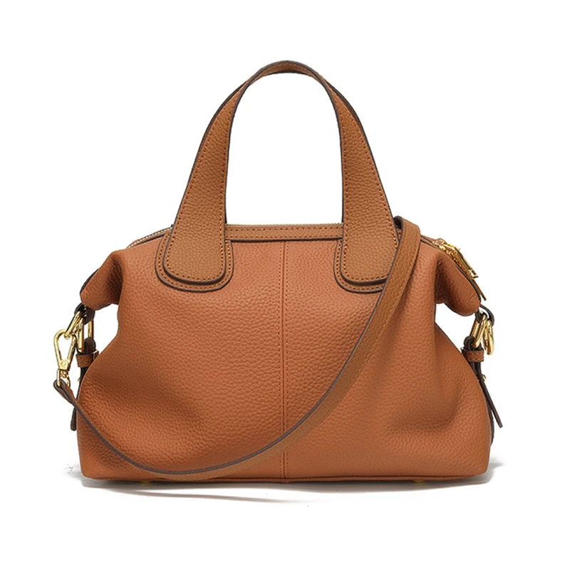 Middle aged Women\'s Natural Cow Leather Shoulder Bag Female Casual Cowhide Crossbody Bags Ladies Retro Large Capacity Handbags