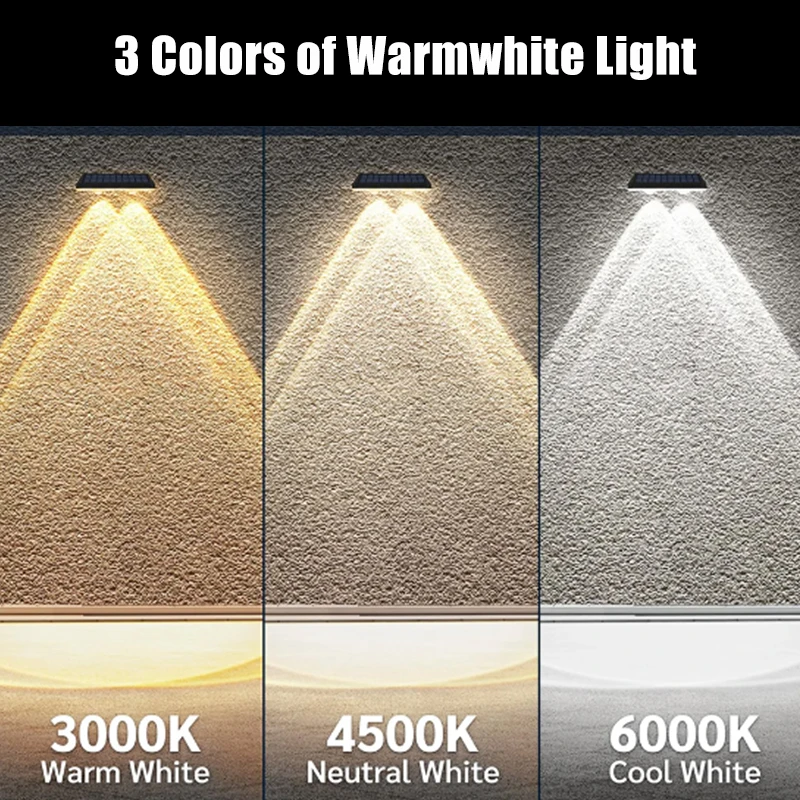 1/2/4/6/8 Pcs Solar Wall Light IP44 Waterproof Outdoor Spotlight Solar Powered sunlight Lamp for Porch Fence or Balcony