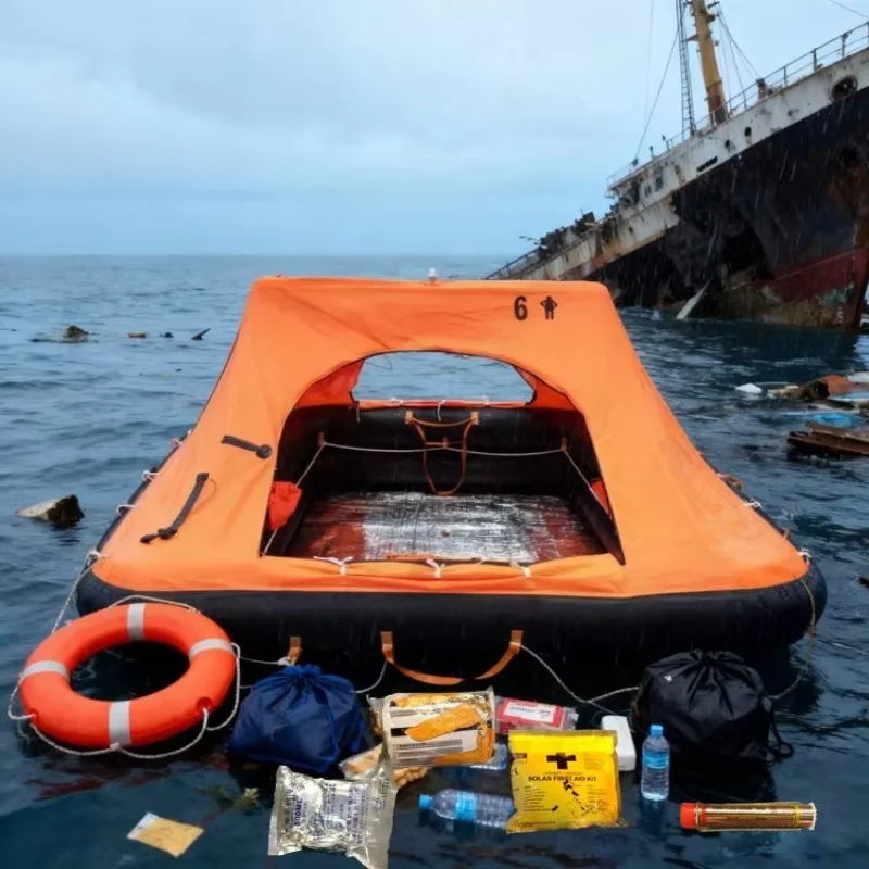 6 Person Solas Approved Inflatable Closed Life Raft Marine Emergency Survival Liferaft For Yacht Vessel Customized