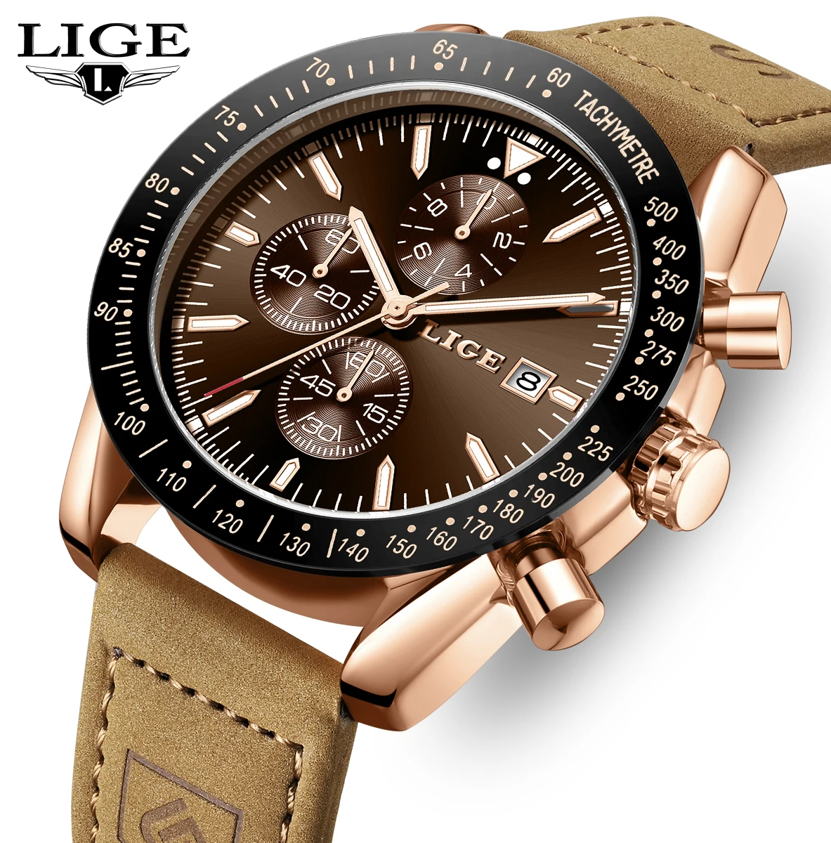 

LIGE Классические уличные кварцевые мужские часы Повседневные спортивные ретро роскошные часы с кожаным ремешком Модные часы с автоматической датой для мужчин Мужские подарки