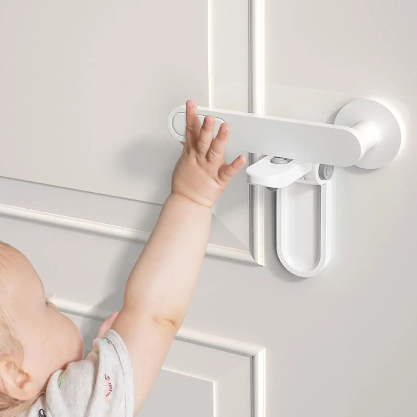 قفل رافعة الباب، مقبض الباب، أقفال أمان للأطفال شديدة التحمل، مزلاج أمان للشرفة والمطبخ والشقق الداخلية #4