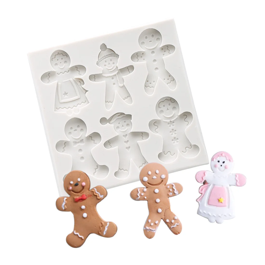 Christmas Cake Mold DIY Santa Snowman elk Decoration Mold Resin Chocolate Fudge Mold Baking Cake Tools Accessories