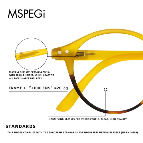 Imagen 2 del producto Marca Meeshow, gafas de lectura Retro transparentes a la moda, gafas bloqueadoras de luz azul, estilo europeo, hombres y mujeres, presbicia Anti 1816