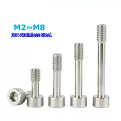 304 Stainless Steel Partially Threaded Hexagon Hex Socket Head Screws Allen Bolts Half Tooth Screw M2 M2.5 M3 M4 M5 M6 M8
