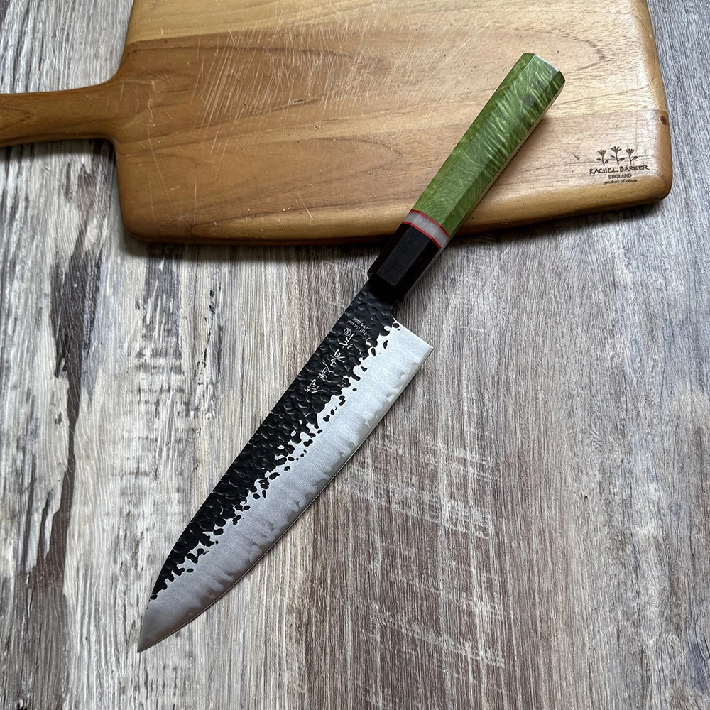 8.3 Inch Gyuto Knife 3-Layers Clad Steel VG10 Blade Chef Cleaver Slicing Handmade Forged Professional Kitchen Knives Wood Handle