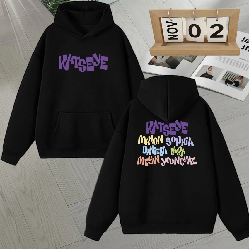 

KATSEYE 2025 Fashion Kpop Long sleeve Hoodies Men Women Fleece Autumn Winter Casual Popular Fleece Sweatshirts Unisex Pullovers