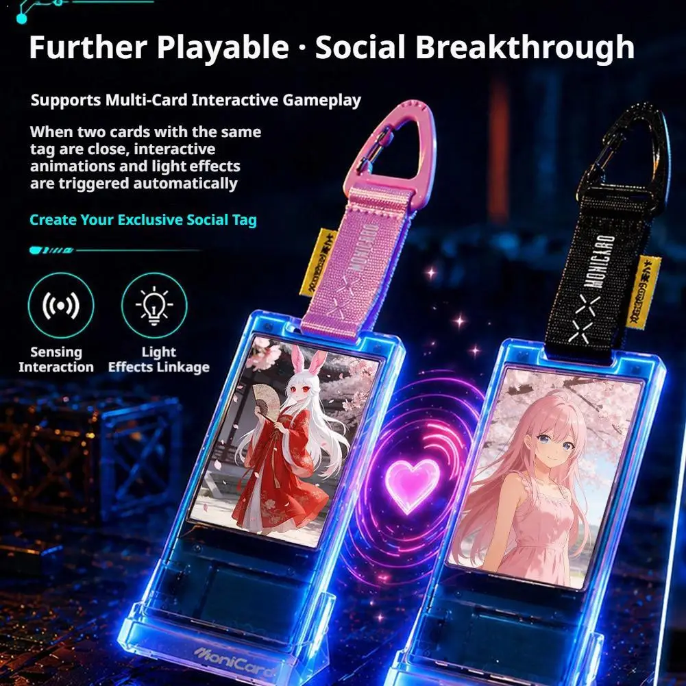 Monicard Magic Card Electronic Pass Badge NFC Bluetooth Smart Digital Badge Customizable GIF Screen Anime Trendy Pendant Gift
