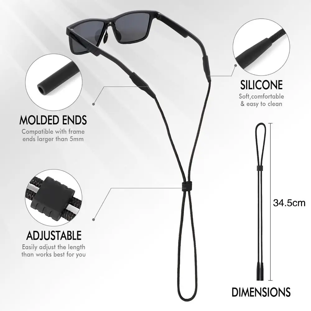 1/3Pcs Neck Cord Adjustable Eyewear Rope String Holder Scalable Glasses Strap Sports Silicone Anti-Slip Strings Glasses Rope