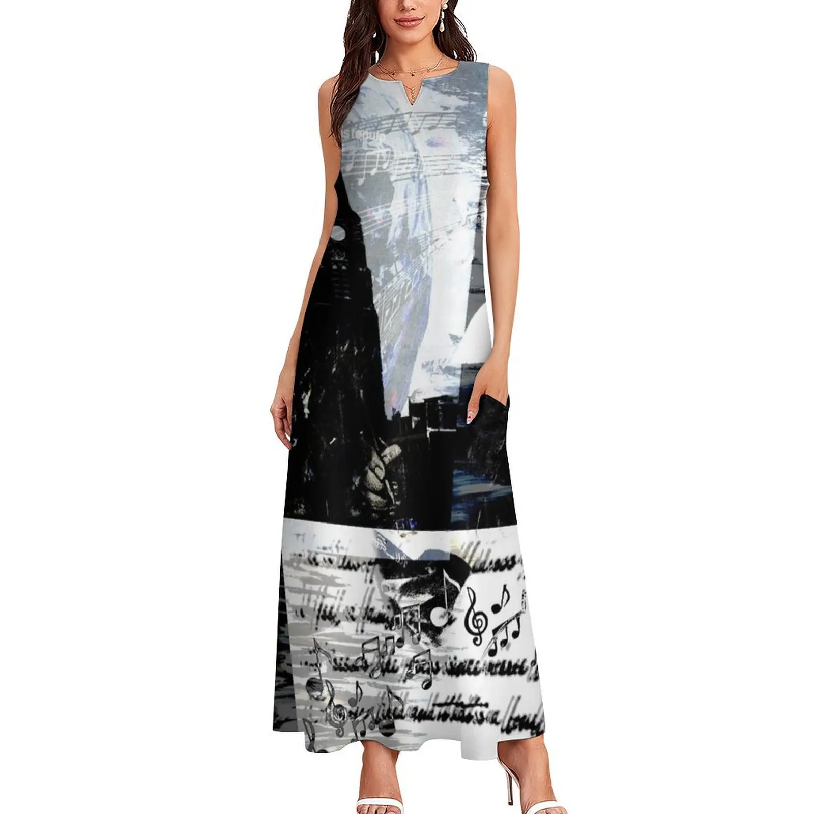 Beethoven collage Long Dress women's summer dress 2025 Women's summer dress summer 2025 women