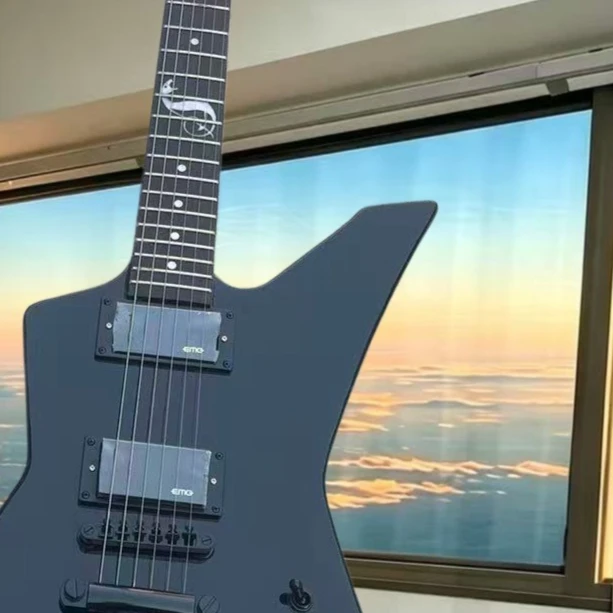 Matte Dark Grey E Electric Guitar HH Active Humbucker Pickups Black Hardware Fixed Bridge, Heavy‑Metal Thrash Hard‑Rock Stage